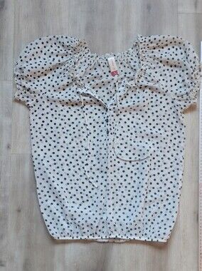 3 FOR $30 No Boundaries Ivory Polka Dot Sheer Blouse – Size Medium (7-9)